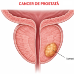 Ilustrație cancer de prostată — tumoră localizată în zona periferică a glandei prostatice